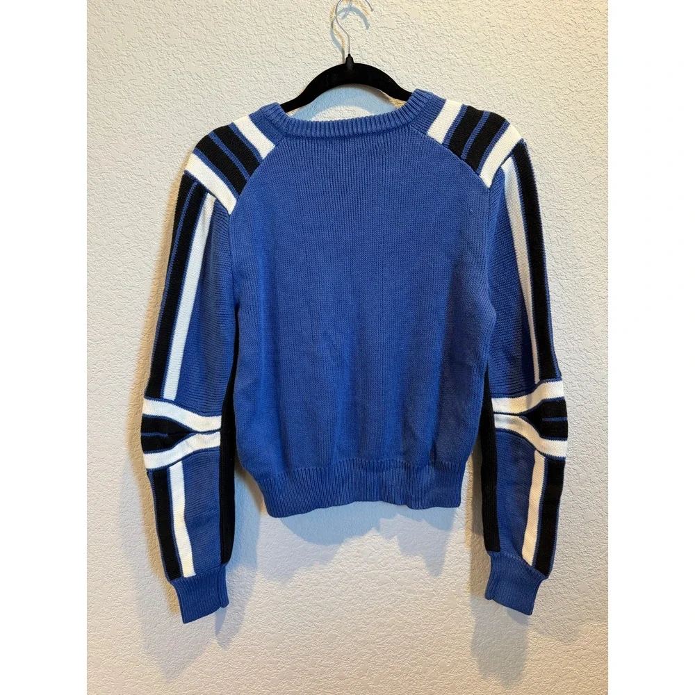 REBECCA MINKOFF Blue‎ Knit Sweater Size M Colorblock Stripe Long Sleeve